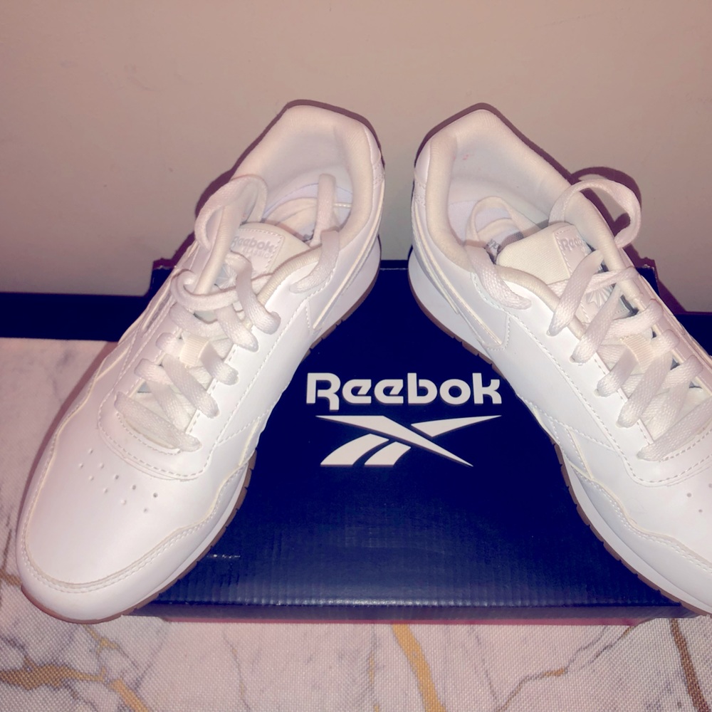 Classic white Reeboks; very nice, very comfortable; great for walking
